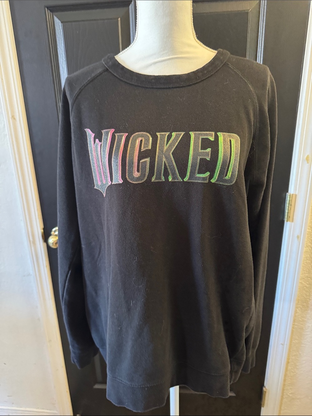 Black 'WICKED' Graphic Crewneck Sweatshirt